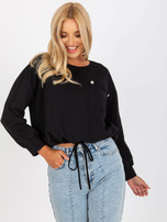 Hurt Czarna krótka bluza bez kaptura bawełniana RUE PARIS 