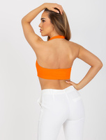 Hurt Pomarańczowy crop top basic z bawełny prążkowanej RUE PARIS  