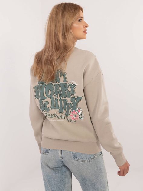 Hurt Beżowa bluza z nadrukiem na plecach SUBLEVEL