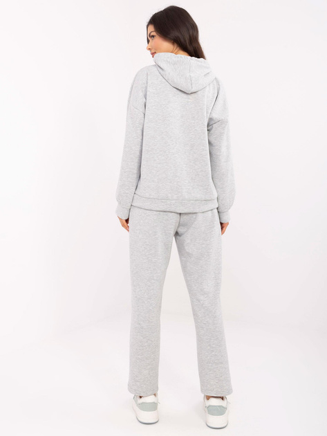 Hurt Szary melanżowy komplet z materiałowymi troczkami