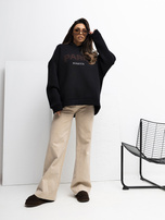 Czarna dresowa bluza z napisem Paris  RUE PARIS 