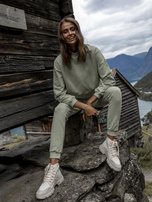 Pistacjowa dresowa bluza oversize z bawełny