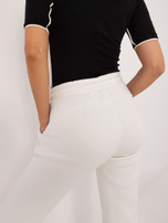 Ecru ocieplane spodnie dresowe ze ściągaczem