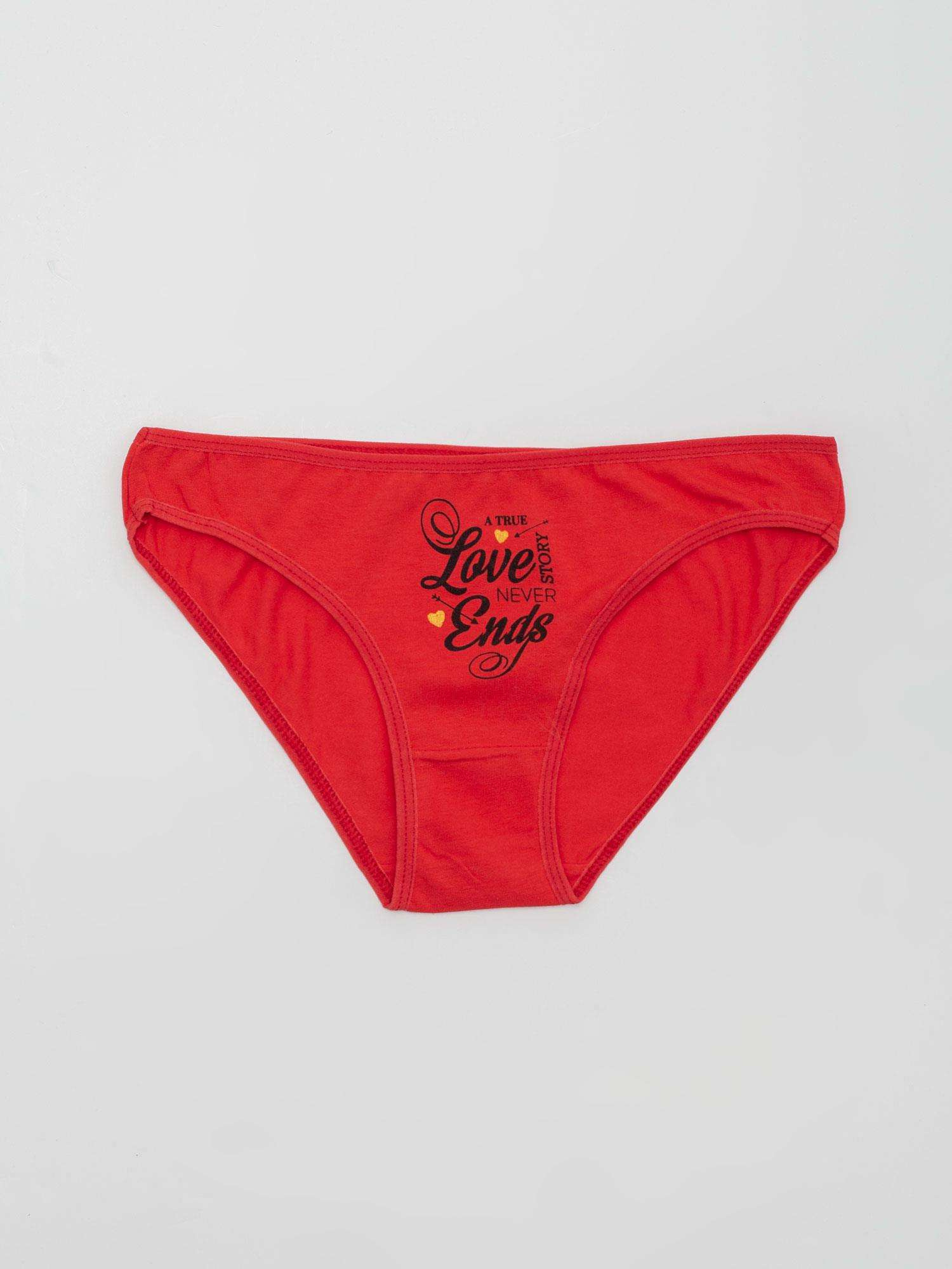Rote Damenunterhosen aus Baumwolle.