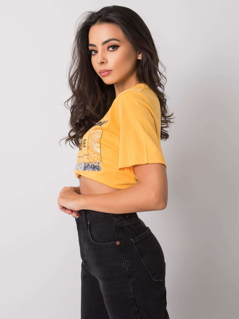 Jasnopomarańczowy t-shirt z napisem Nikki