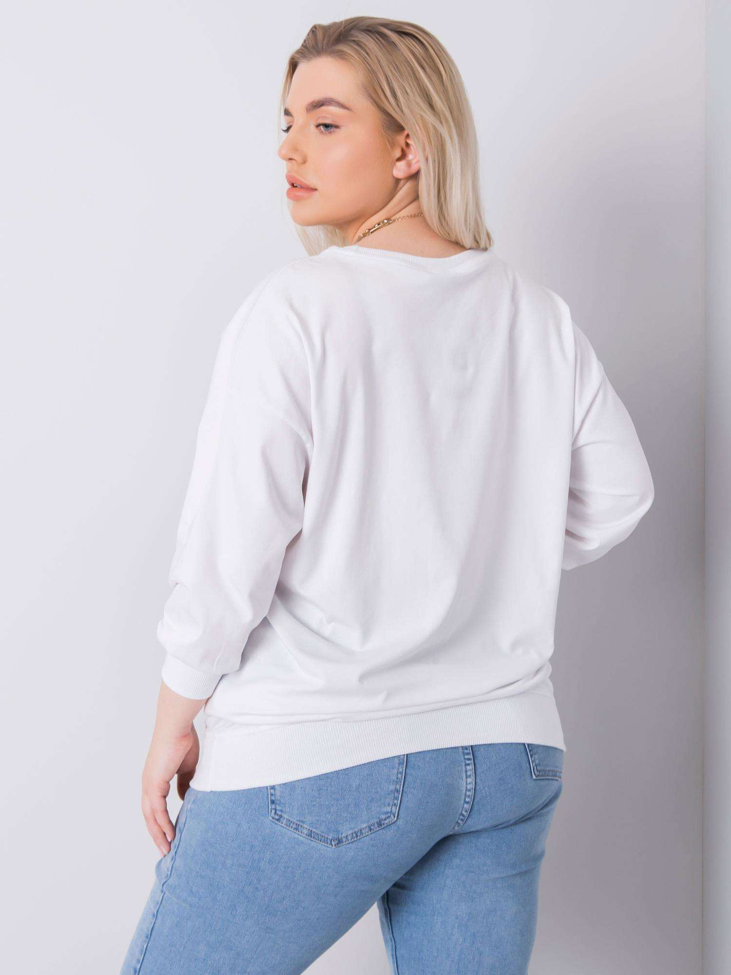 White plus size blouse with Messina applique