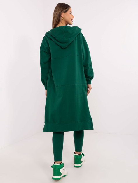 Hurtownia Ciemnozielony dresowy komplet w jednolitym kolorze