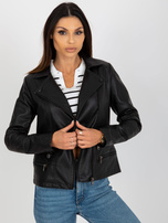 Hurt Czarna damska kurtka ramoneska z pikowaniem