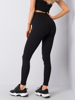 Czarne legginsy prążkowane Sanja