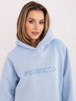 Jasnoniebieska bluza kangurka z kapturem RUE PARIS 