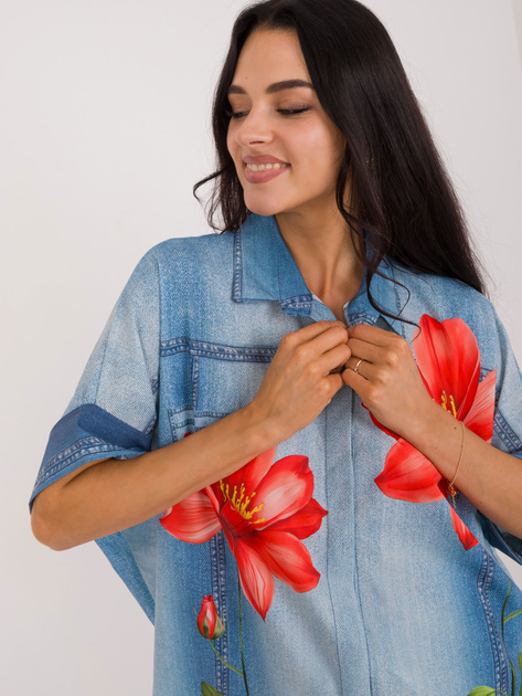 Hurtownia Niebieska koszula oversize od kompletu