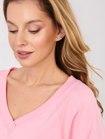 Pastelowa różowa dresowa sukienka basic BASIC FEEL GOOD 