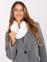 Biały ciepły komin damski