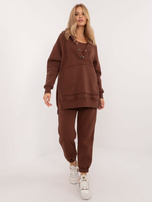 Hurt Brązowy trzyczęściowy komplet basic z topem