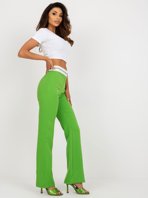 Hurtownia Jasnozielone spodnie z materiału od garnituru