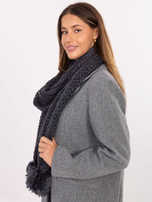 Ciemnoszary ciepły szal damski