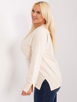 Hurt Kremowa dresowa bluza plus size ze ściągaczami