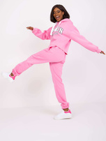 Różowy komplet dresowy z kapturem Laraina