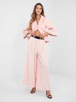 Pastelowe różowe dresowe spodnie palazzo RUE PARIS 