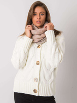 Różowy szalik damski ze złotą nicią