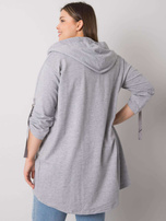 Grey melange plus size zipper sweatshirt Zurich