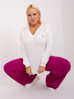 Hurt Ecru damska bluzka plus size ze ściągaczami 