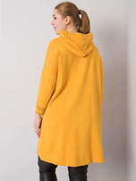 Ciemnożółta bluza z kapturem i aplikacją Belina