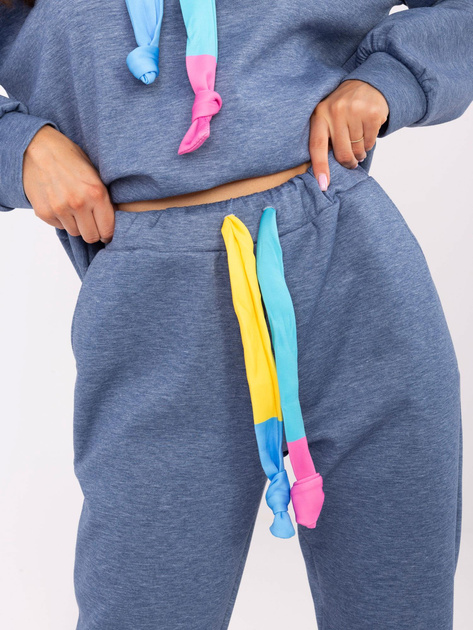 Hurt Ciemnoniebieski melanżowy komplet z bluzą z kapturem