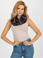 Hurtownia Ciemnoszaro-czarny zimowy komin damski