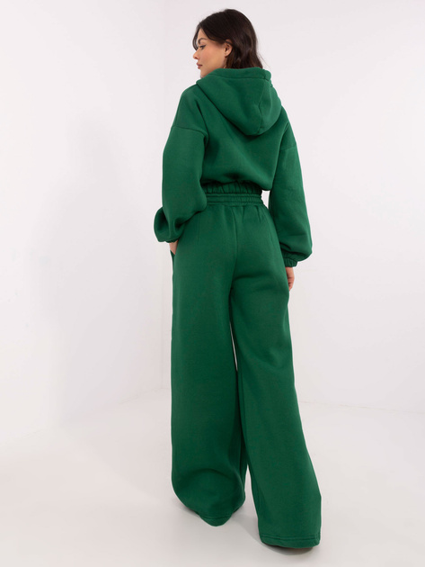 Hurt Ciemnozielony dresowy komplet basic z szerokimi spodniami