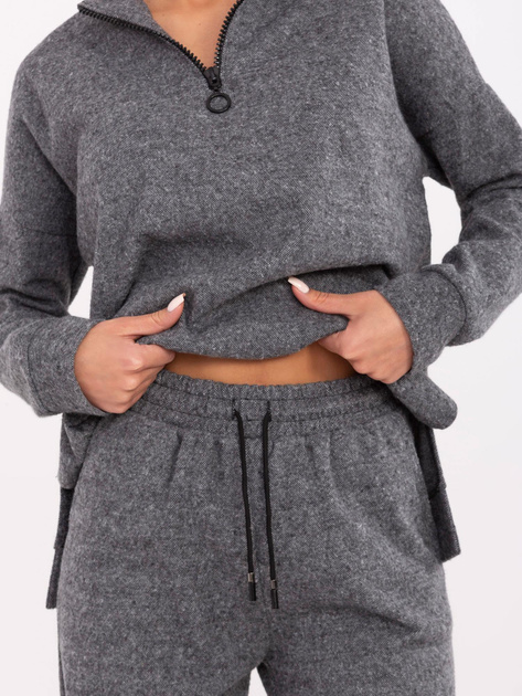 Hurt Ciemnoszary damski komplet z prostymi spodniami