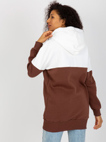 Hurt Ecru-brązowa dresowa długa bluza basic z suwakiem