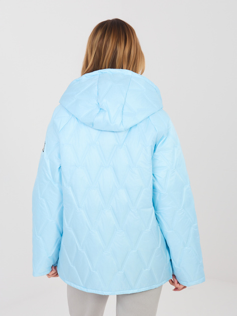 Pastelowa niebieska pikowana kurtka oversize