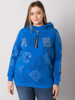 Ciemnoniebieska bluza plus size z aplikacją Adele