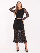 Czarna koronkowa spódnica z podszewką