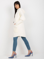 Hurtownia Ecru damski płaszcz alpaka z dodatkiem wełny