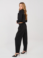 Czarny dresowy komplet w eleganckim stylu RUE PARIS 