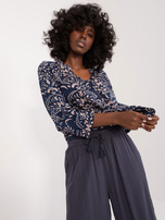 Hurtownia Granatowe szerokie spodnie palazzo SUBLEVEL