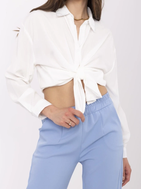 Niebieskie eleganckie spodnie o długości 7/8 OCH BELLA