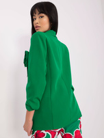 Hurtownia Zielona elegancka marynarka z kwiatem