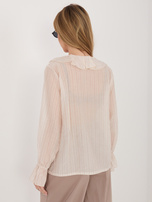 Beżowa prześwitująca bluzka w paski