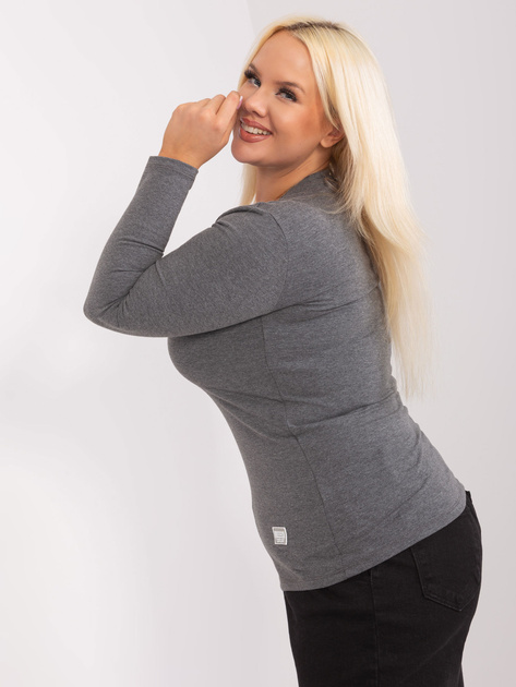 Hurt Ciemnoszara melanżowa bawełniana bluzka plus size