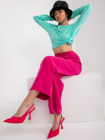 Turkusowa bluzka longsleeve z bawełny 