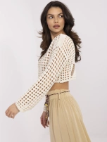 Hurt Jasnobeżowy ażurowy sweter z dziurami BASIC FEEL GOOD