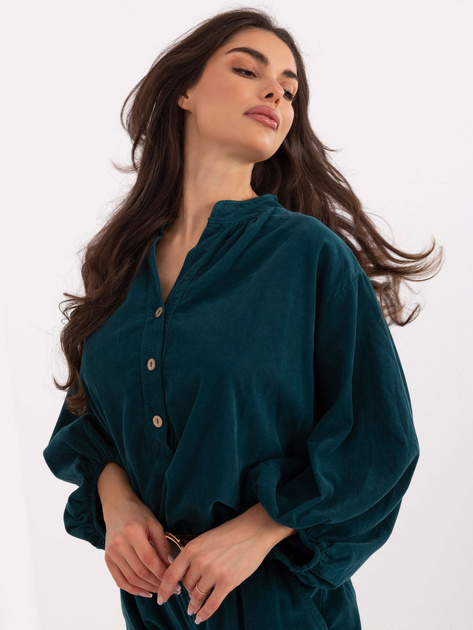 Morska koszulowa bluzka ze sztruksu