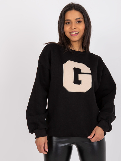 Czarna damska bluza dresowa bez kaptura Severine