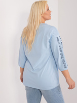 Hurt Jasnoniebieska bluzka plus size z rękawem 3/4