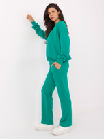 Hurt Zielony damski komplet dresowy z bluzą oversize