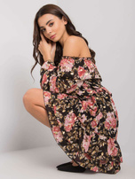 Schwarz-rosa Carmen-Kleid mit Mustern Calgary.