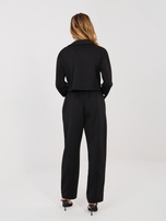 Czarny dresowy komplet w eleganckim stylu RUE PARIS 